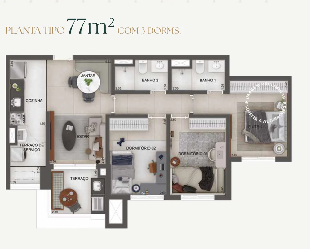 Planta 77 m² GranResort